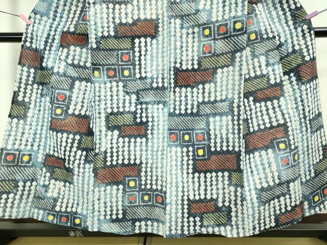 平和屋着物∴極上 夏物 浴衣 有松鳴海絞り 幾何学文様 綿 逸品 DZAB3256kh6