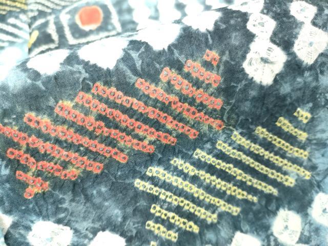 平和屋着物∴極上 夏物 浴衣 有松鳴海絞り 幾何学文様 綿 逸品 DZAB3256kh6