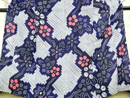平和屋着物∴極上 夏物 浴衣 有松鳴海絞り 草花文 綿 逸品 DZAB3257kh6