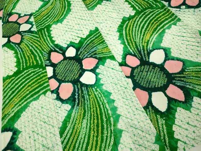 平和屋着物∴極上　夏物　浴衣　有松鳴海絞り　舞花文　綿　逸品　DZAB3258kh6