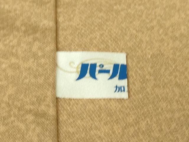 平和屋本店●極上 石川県指定無形文化財 牛首紬 白山工房 手織り 訪問着 樹林文 蜂蜜色地 証紙付き ロング丈 逸品 DZAB3260kh6