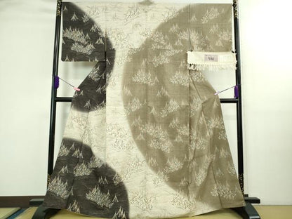 平和屋本店●極上　染織の名門　しょうざん  生紬　訪問着　網干　立波　証紙付き　逸品　DZAB3261kh6