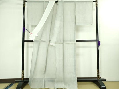 平和屋着物＊極上 夏物 紗紬 縞 逸品 未使用 DZAB3262kh6
