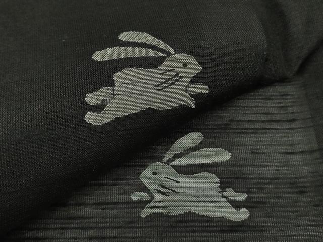 平和屋着物＊極上 夏物 紗紬 飛兎 黒地 逸品 DZAB3263kh6
