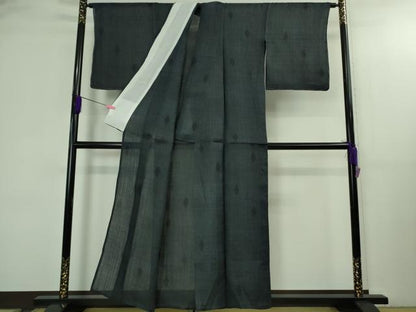 平和屋本店＊極上　夏物　重要無形文化財　本場宮古上布　苧麻　菱文　ゑり善扱い　たとう紙付き　逸品　DZAB3266kh6