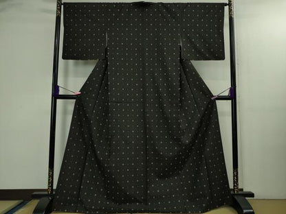 平和屋本店●極上 本場大島紬 9マルキ 黒地 逸品 DZAB3268kh6