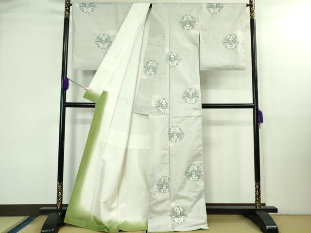 平和屋本店●極上　都喜ヱ門　本場大島紬　白大島　7マルキ　双鳥文　藤絹織物謹製　反端付き　逸品　DZAB3270kh6