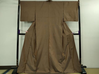 平和屋本店●希少　本場黄八丈　紬　手織　風通くずし　逸品　未使用　DZAB3276kh6