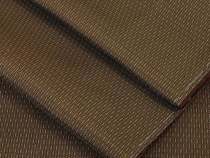 平和屋本店●希少　本場黄八丈　紬　手織　風通くずし　逸品　未使用　DZAB3276kh6