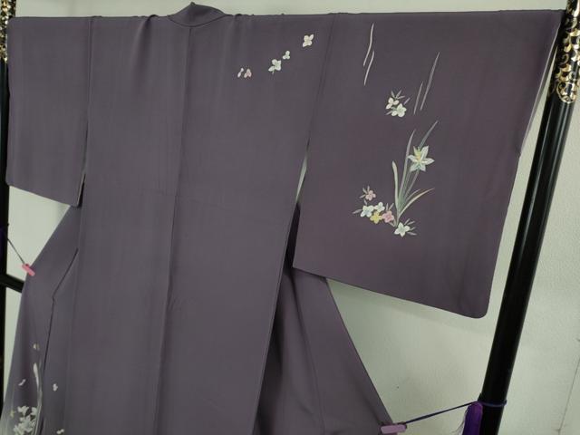 平和屋本店●極上 本加賀友禅作家 松島由美 訪問着 伸びやかな和み 暈し染め 古代紫色地 証紙付き 逸品 DZAB3280kh6