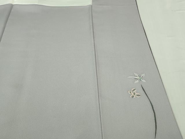 平和屋本店●極上 本加賀友禅作家 松島由美 訪問着 伸びやかな和み 暈し染め 古代紫色地 証紙付き 逸品 DZAB3280kh6