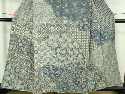 平和屋本店●極上 中国三大刺繍 スワトウ刺繍 汕頭刺繍 訪問着 名物裂花鳥文 鬼しぼ縮緬 金糸 逸品 DZAB3281kh6