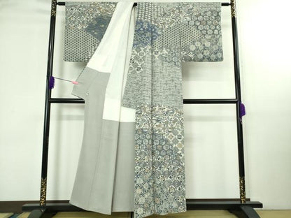 平和屋本店●極上 中国三大刺繍 スワトウ刺繍 汕頭刺繍 訪問着 名物裂花鳥文 鬼しぼ縮緬 金糸 逸品 DZAB3281kh6