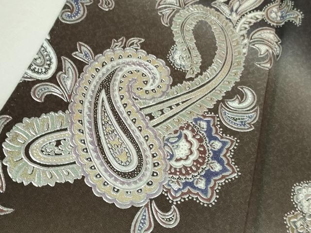 平和屋本店●極上　金彩友禅　卓越技能者・名工・和田光正 訪問着 胴抜き仕立て ペイズリー 紫黒色地 暈し染め　金銀彩　逸品　DZAB3283kh6