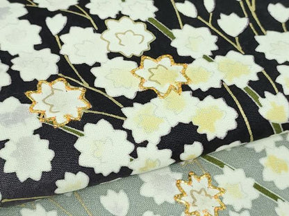 平和屋本店●極上 訪問着 作家物 駒刺繍 枝花文 暈し染め 紫黒色地 暈し染め 金彩 逸品 DZAB3285kh6