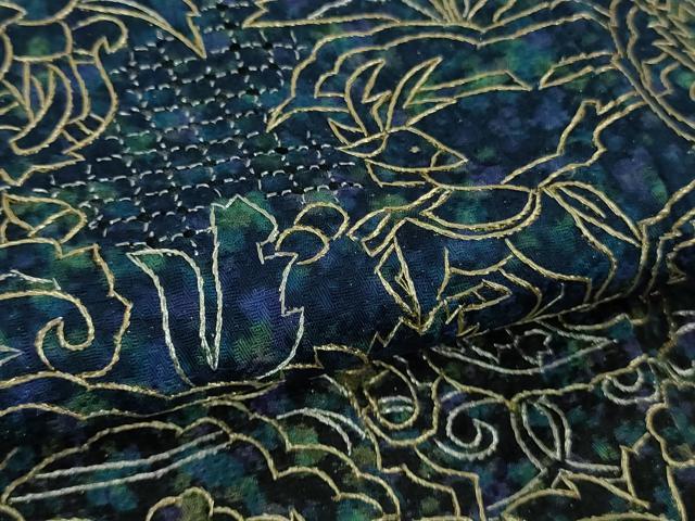 平和屋本店●極上　中国三大刺繍　スワトウ刺繍　汕頭刺繍　総刺繍　訪問着　動物　草花文　暈し染め　金糸　金通し地　逸品　DZAB3286kh6