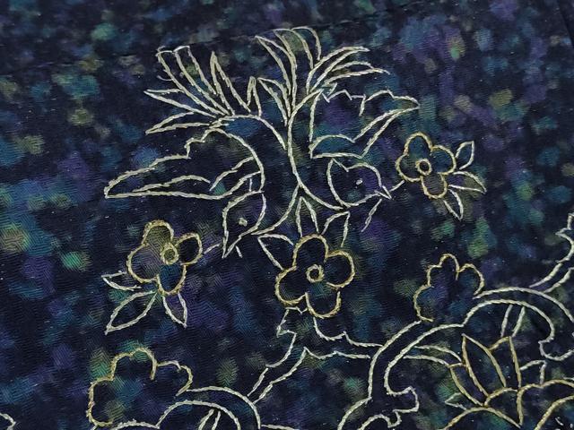 平和屋本店●極上　中国三大刺繍　スワトウ刺繍　汕頭刺繍　総刺繍　訪問着　動物　草花文　暈し染め　金糸　金通し地　逸品　DZAB3286kh6