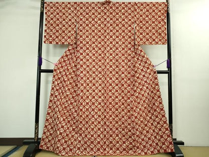 平和屋本店●極上　岩手の匠　草紫堂　南部絞り　茜染　綿　逸品　未使用　DZAB3293kh6