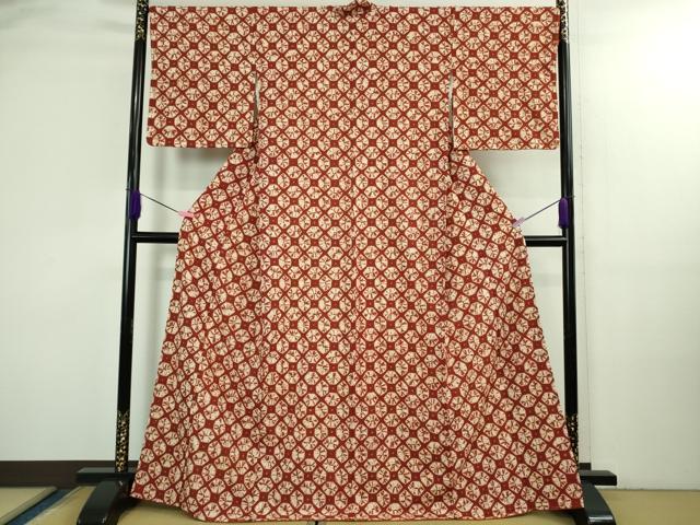 平和屋本店●極上　岩手の匠　草紫堂　南部絞り　茜染　綿　逸品　未使用　DZAB3293kh6