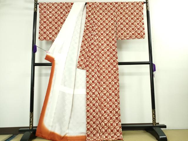 平和屋本店●極上　岩手の匠　草紫堂　南部絞り　茜染　綿　逸品　未使用　DZAB3293kh6