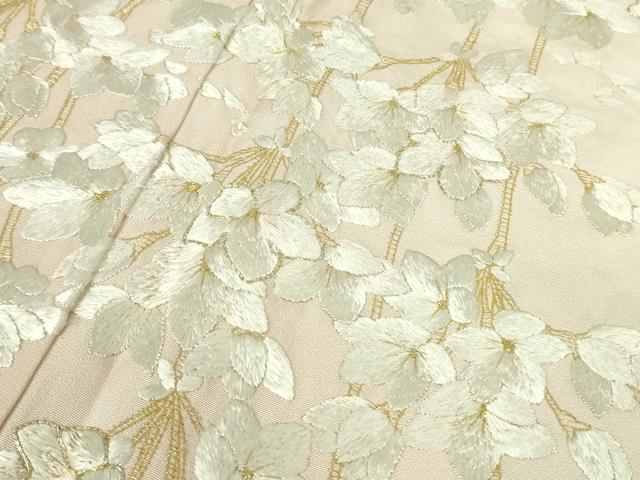 平和屋本店●極上　訪問着　総手刺繍　枝垂れ桜　暈し染め　金銀糸　逸品　未使用　DZAB3299kh6