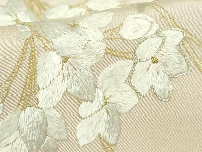 平和屋本店●極上　訪問着　総手刺繍　枝垂れ桜　暈し染め　金銀糸　逸品　未使用　DZAB3299kh6