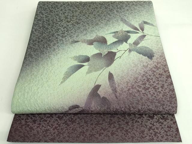平和屋着物●極上　京の匠日展作家　丹下雄介　太鼓柄袋帯　枝葉文　金銀彩　やまと誂製　逸品　DZAB3301kh6