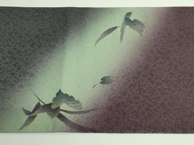 平和屋着物●極上　京の匠日展作家　丹下雄介　太鼓柄袋帯　枝葉文　金銀彩　やまと誂製　逸品　DZAB3301kh6