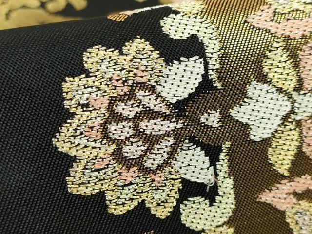 平和屋着物●極上　創業280年　誉田屋源兵衛　六通柄　本袋帯　唐織　獅子華文　黒地　金銀糸　紙タグ付き　逸品　未使用　DZAB3305kh6