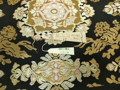 平和屋着物●極上　創業280年　誉田屋源兵衛　六通柄　本袋帯　唐織　獅子華文　黒地　金銀糸　紙タグ付き　逸品　未使用　DZAB3305kh6