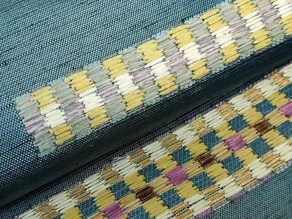 平和屋着物●極上　1854年創業　帯屋捨松　六通柄袋帯　紬地　横段文　証紙付き　逸品　未使用　DZAB3306kh6