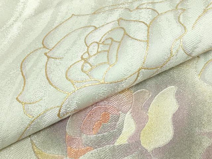 平和屋着物●極上　太鼓柄袋帯　バラ　薔薇　金銀彩　さが美扱い　逸品　DZAB3318kh6