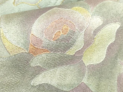 平和屋着物●極上　太鼓柄袋帯　バラ　薔薇　金銀彩　さが美扱い　逸品　DZAB3318kh6