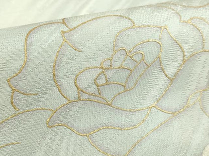 平和屋着物●極上　太鼓柄袋帯　バラ　薔薇　金銀彩　さが美扱い　逸品　DZAB3318kh6