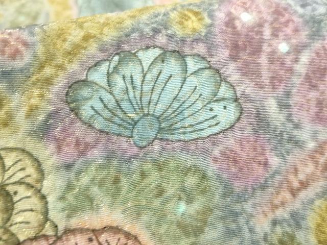 平和屋着物●極上　太鼓柄袋帯　辻が花　金糸　逸品　DZAB3319kh6