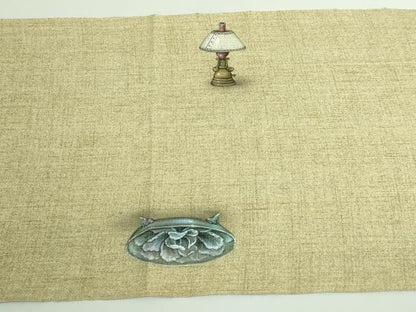 平和屋着物●極上　八寸名古屋帯　紬地　手描き　涌波紅彩　グラス　逸品　DZAB3323kh6