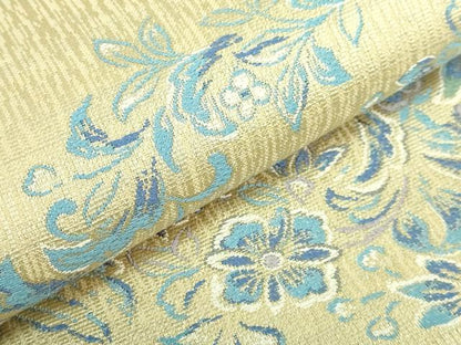 平和屋着物●極上　両面　全通柄袋帯　花菱文　藍　やまと誂製　逸品　未使用　DZAB3328kh6