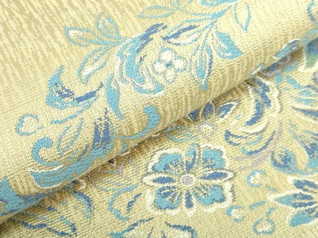 平和屋着物●極上　両面　全通柄袋帯　花菱文　藍　やまと誂製　逸品　未使用　DZAB3328kh6