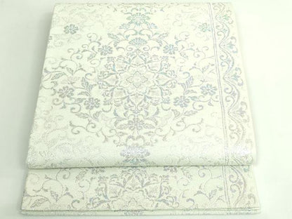 平和屋着物●極上　六通柄袋帯　正倉院花唐草　銀糸　逸品　DZAB3330kh6