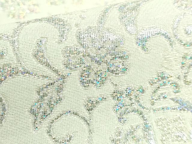 平和屋着物●極上　六通柄袋帯　正倉院花唐草　銀糸　逸品　DZAB3330kh6
