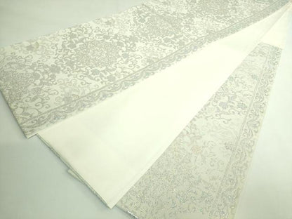 平和屋着物●極上　六通柄袋帯　正倉院花唐草　銀糸　逸品　DZAB3330kh6