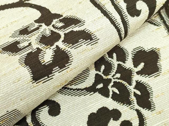 平和屋着物●極上　西陣　とみや織物謹製　とみや帯　両面　全通柄袋帯　花唐草　金糸　証紙・反端付き　逸品　DZAB3340kh6