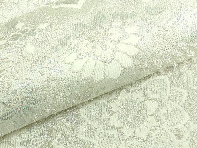 平和屋着物●極上　六通柄袋帯　正倉院菱取文様　銀糸　逸品　DZAB3346kh6