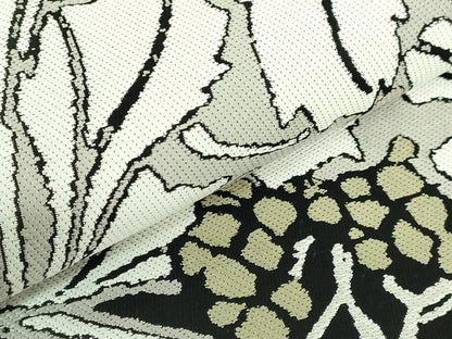 平和屋着物●極上　両面　全通柄袋帯　ART Nouveau Designs　アールヌーボー　唐織　花丸文　黒地　証紙・たとう紙付き　逸品　DZAB3348kh6