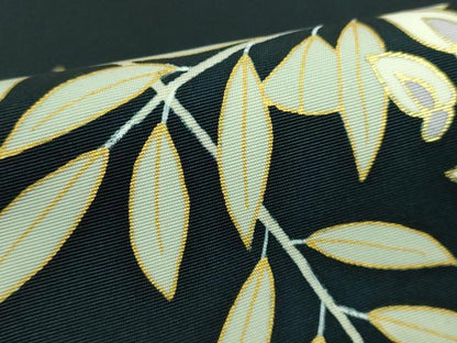 平和屋着物●極上　銀座きしや　塩瀬　九寸名古屋帯　駒刺繍　藤花房　百入茶色地　たとう紙付き　逸品　DZAB3351kh6