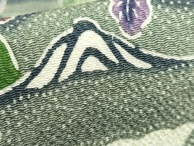 平和屋本店●最高級　城間栄順　本場琉球紅型　九寸名古屋帯　霞草花文　鬼しぼ縮緬　逸品　DZAB3352kh6