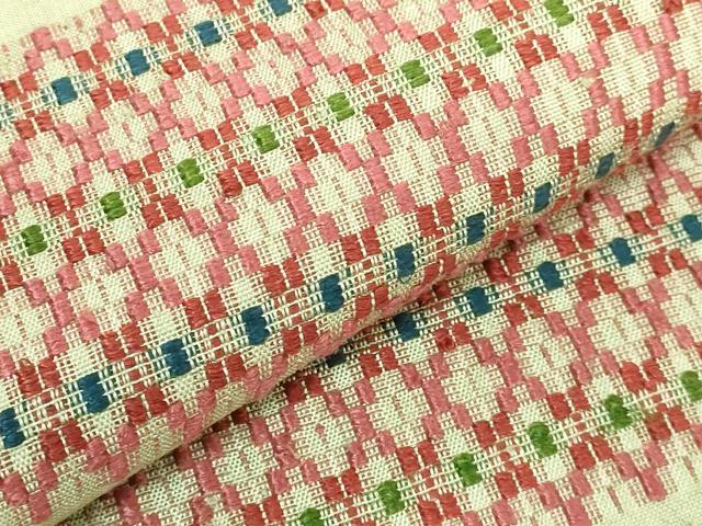 平和屋着物●極上　九寸開き名古屋帯　花織　紬地　逸品　DZAB3357kh6