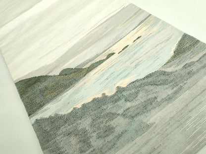 平和屋着物●極上　絲藝苑　上島洋山　両面　太鼓柄袋帯　風景文　逸品　DZAB3366kh6