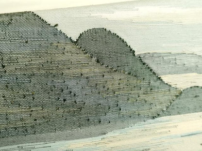 平和屋着物●極上　絲藝苑　上島洋山　両面　太鼓柄袋帯　風景文　逸品　DZAB3366kh6