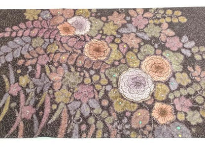 平和屋着物●極上　太鼓柄袋帯　辻が花　絞り　金通し地　逸品　DZAB3372kh6